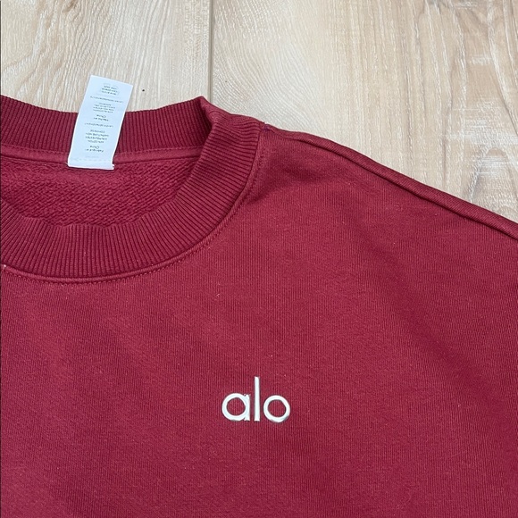 Alo Yoga Accolade Crewneck Sweatshirt Burgundy Size Small - Picture 4 of 6